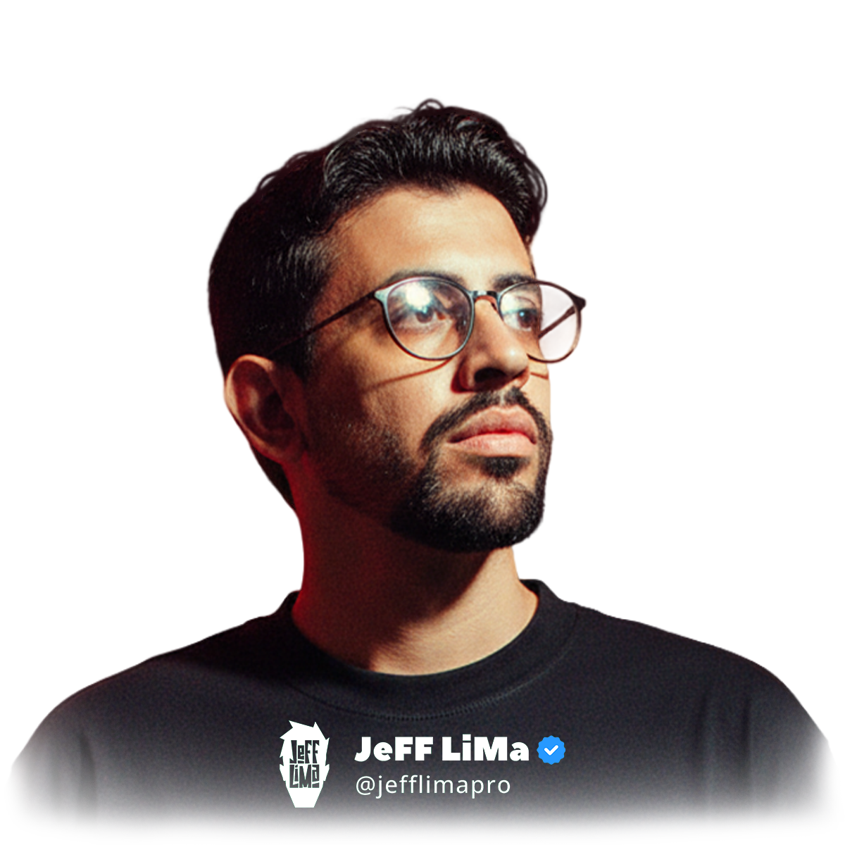Logo e retrato de Jeff